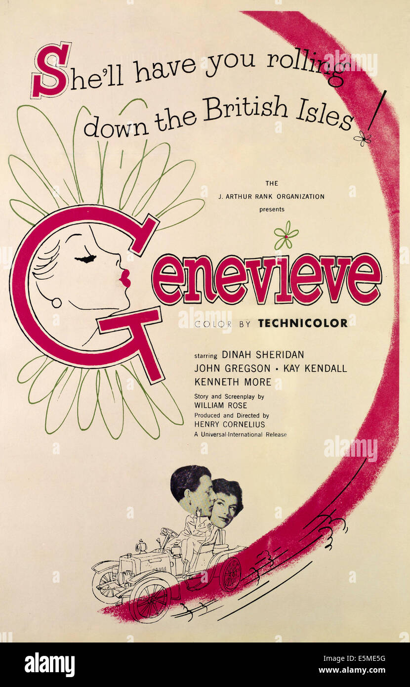 GENEVIEVE, von links, Kenneth More, Kay Kendall, 1953 Stockfoto
