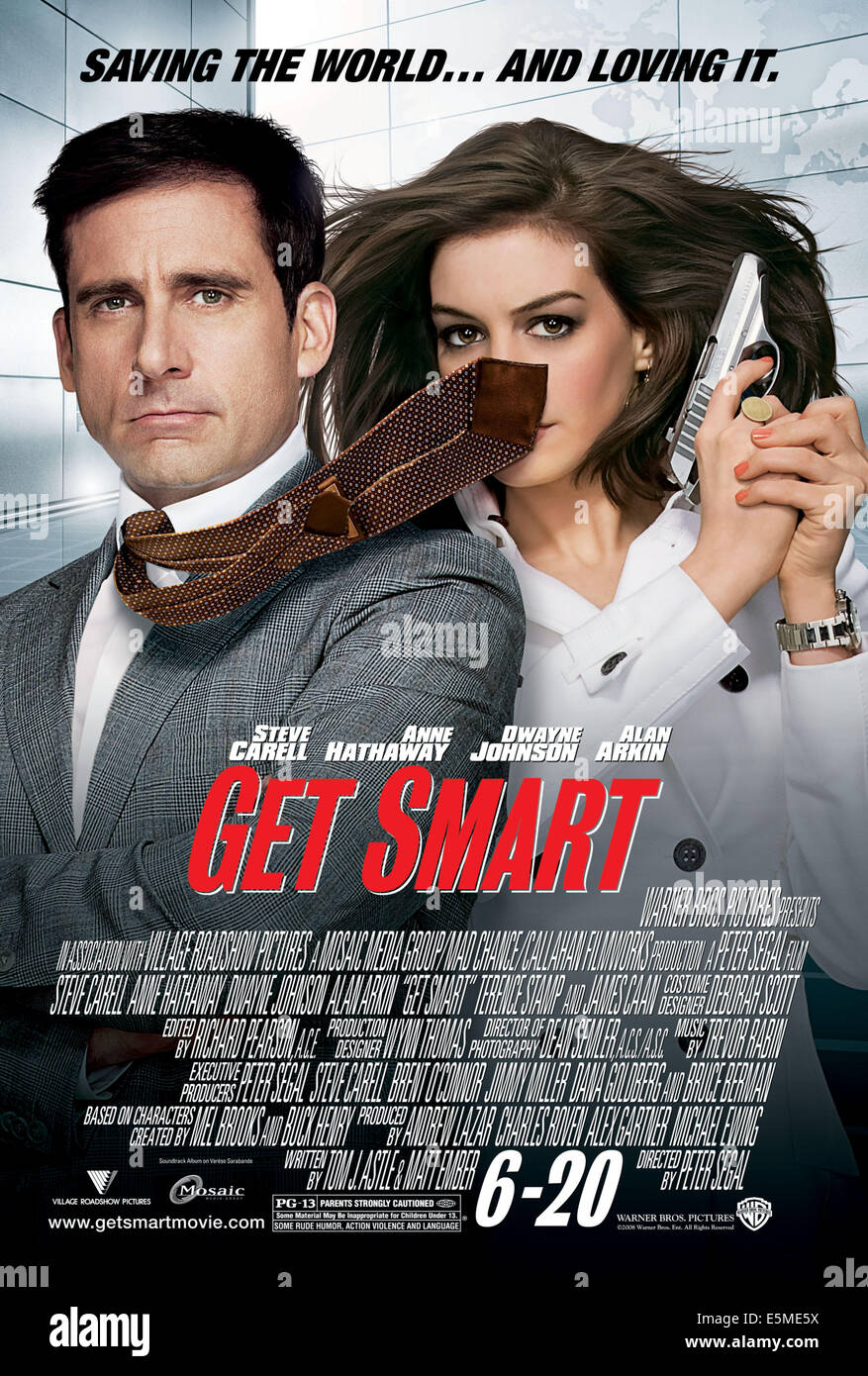 GET SMART, Steve Carell, Anne Hathaway, 2008. © Warner Bros. / Courtesy Everett Collection für nur zur redaktionellen Verwendung Stockfoto