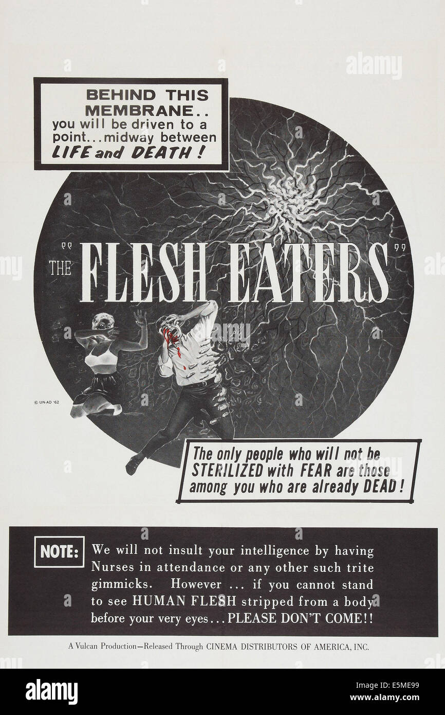 THE FLESH EATERS, Plakatkunst, 1964. Stockfoto