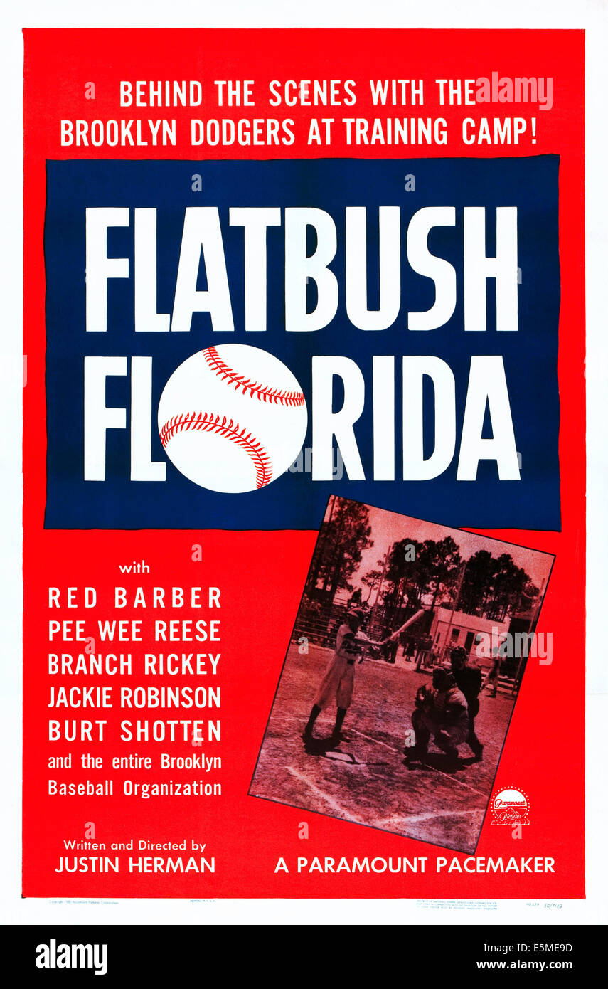 Plakatkunst FLATBUSH FLORIDA, USA, 1950 Stockfoto