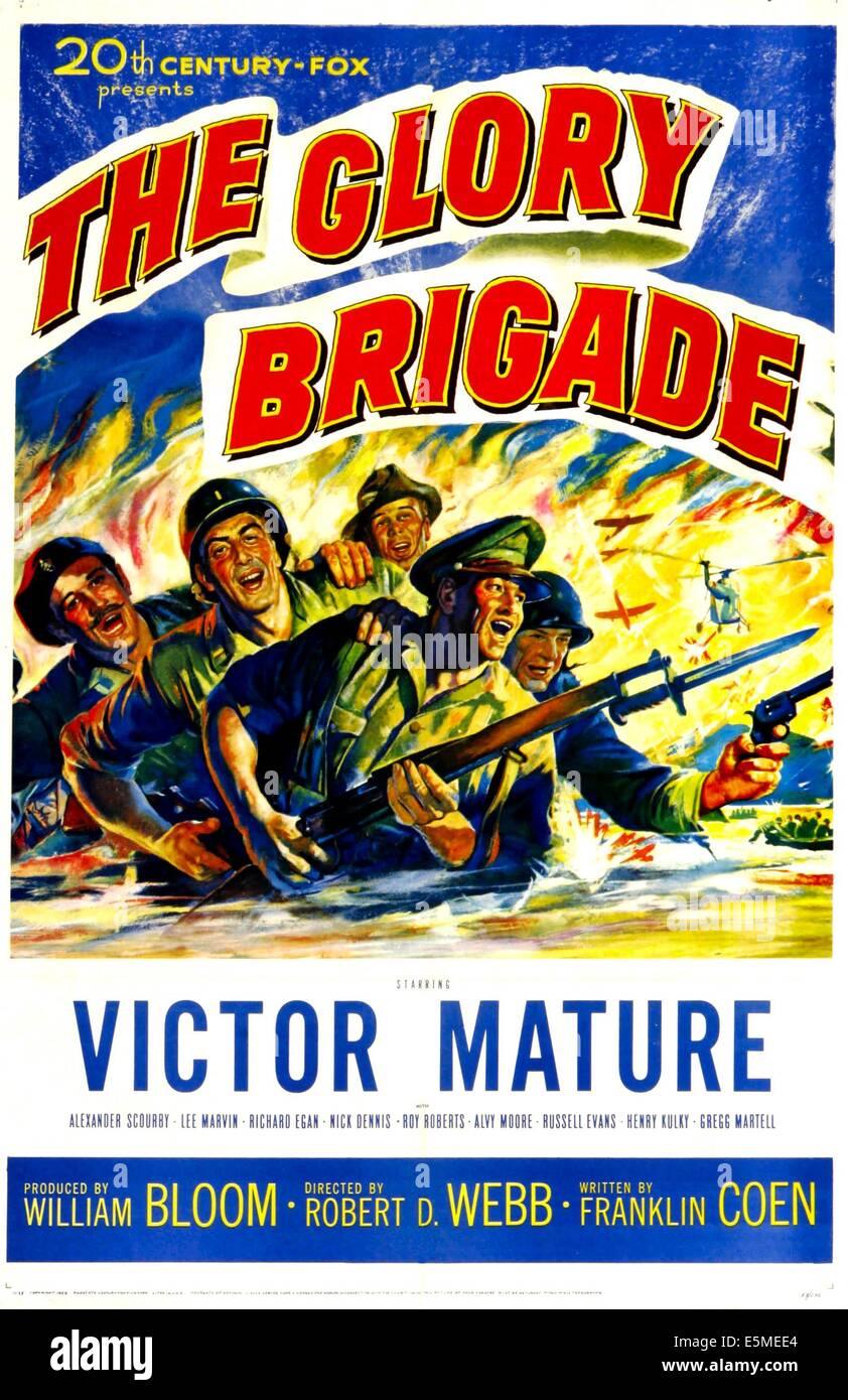 DIE Herrlichkeit BRIGADE, US Plakatkunst, Victor Mature (zweiter von links), 1953, TM und Copyright © 20. Jahrhundert Fox Film Corp. alle Stockfoto