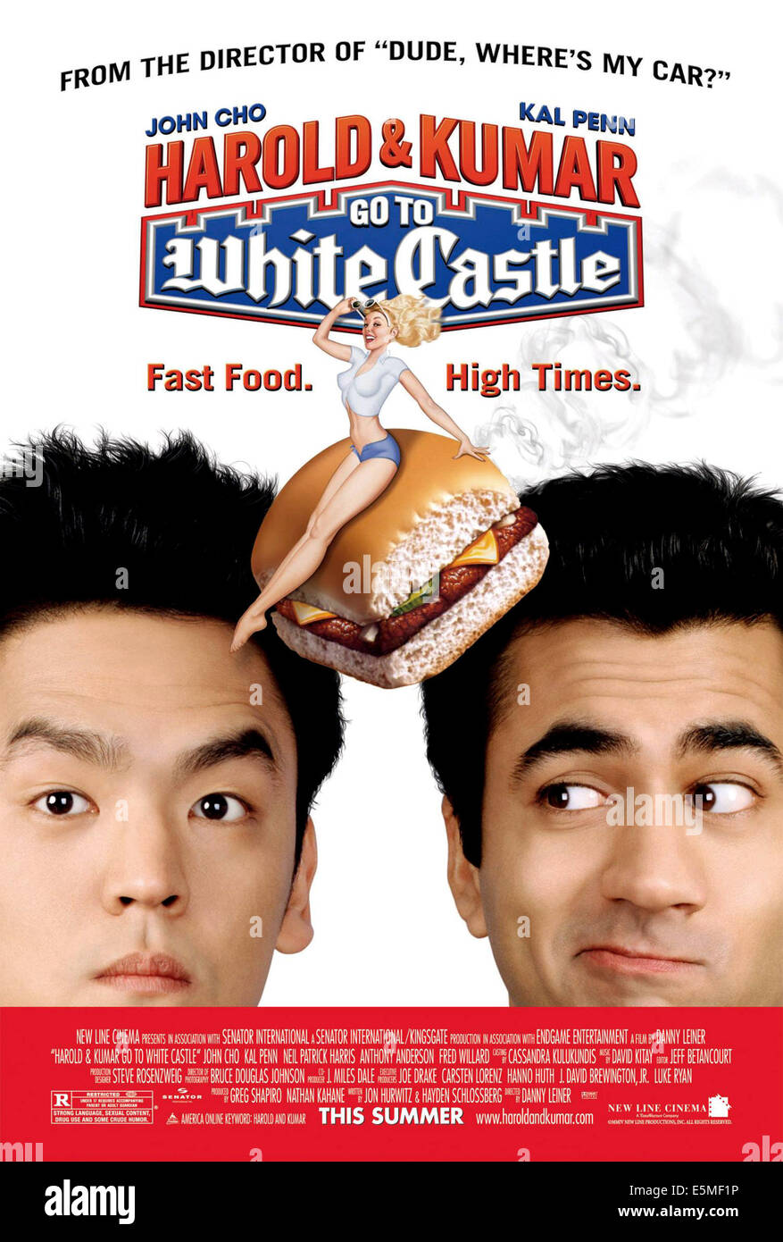 HAROLD und KUMAR gehen zum weißen Schloss, John Cho und Kal Penn, 2004, (c) neue Zeile/Courtesy Everett Collection für nur zur redaktionellen Nutzung Stockfoto