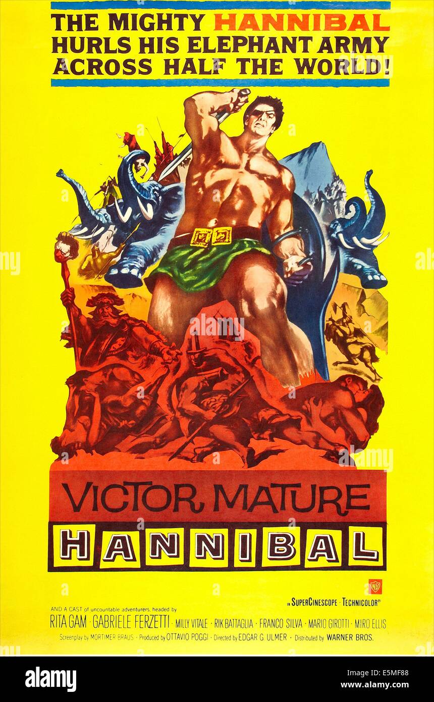 HANNIBAL, (aka Annibale), US-Plakat, Victor Mature, 1959 Stockfoto