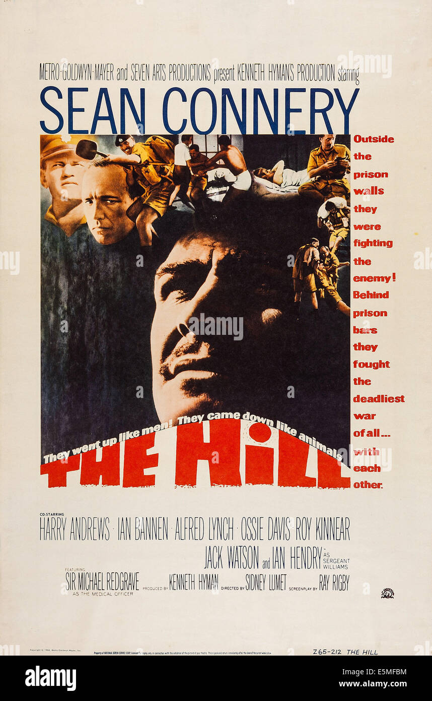 HILL, US-Plakat, Sean Connery (vorne), 1965 Stockfoto