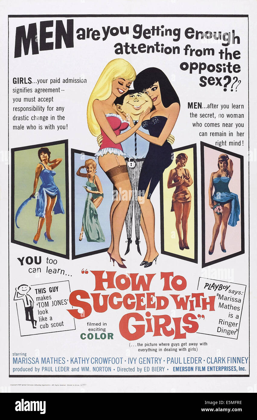 WIE zu gelingen, mit Mädchen, Plakatkunst, 1964. Stockfoto