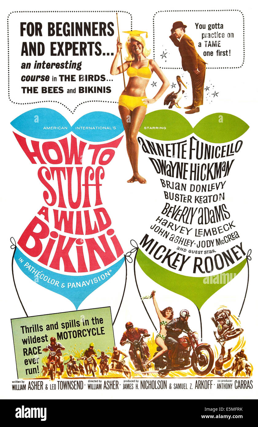 WIE zu Sachen A WILD BIKINI, oben in der Mitte: Mary Hughes; Mickey Rooney (oben rechts), 1965. Stockfoto