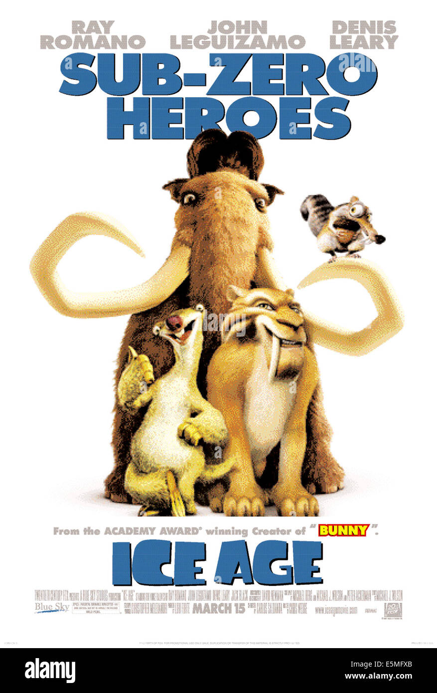 Manfred, Sid das Faultier, Diego, ICE AGE, Scrat, 2002, TM & Copyright