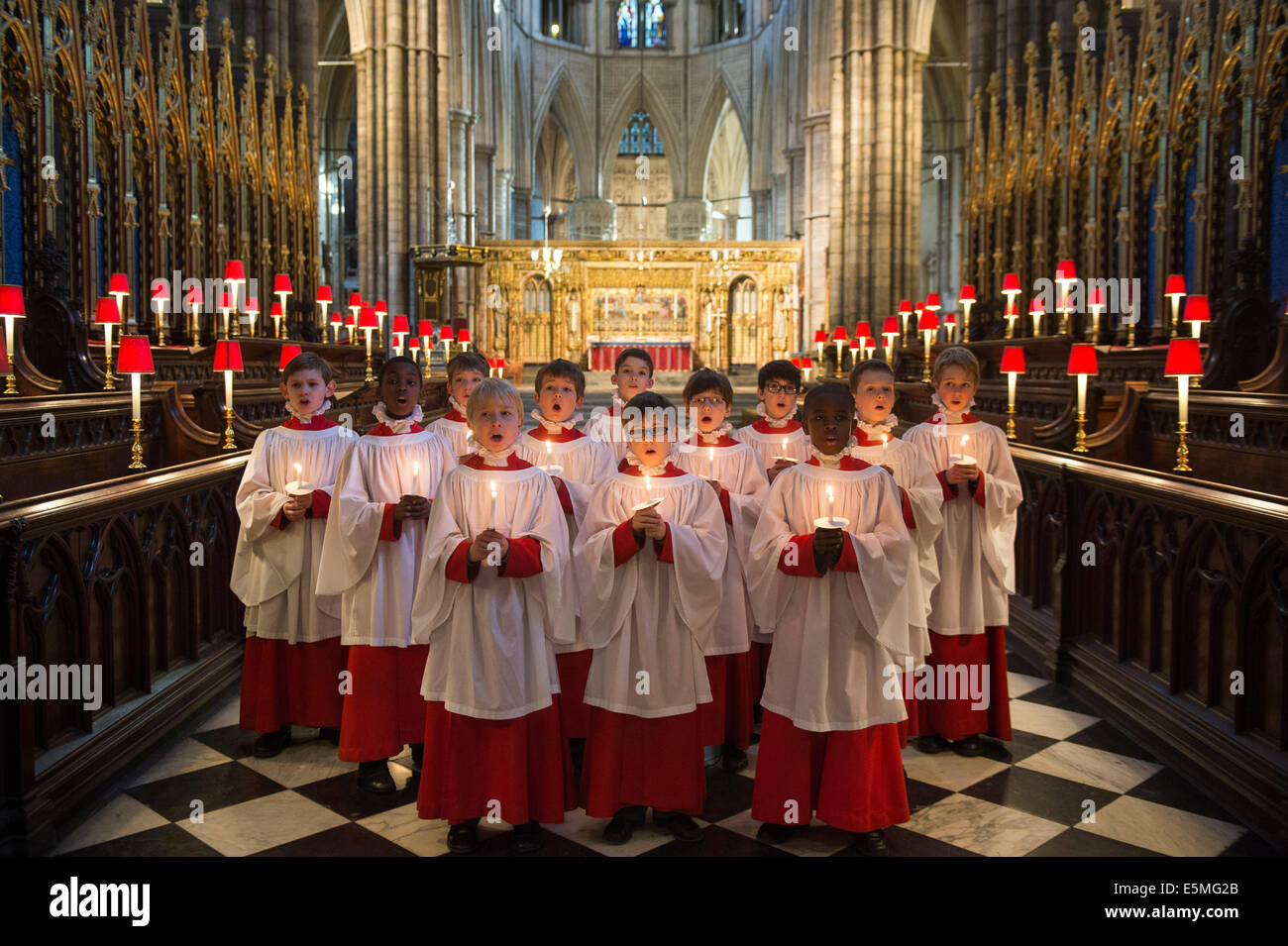 Westminster Abbey.Pic zeigt Sängerknaben von Westminster Abbey Proben