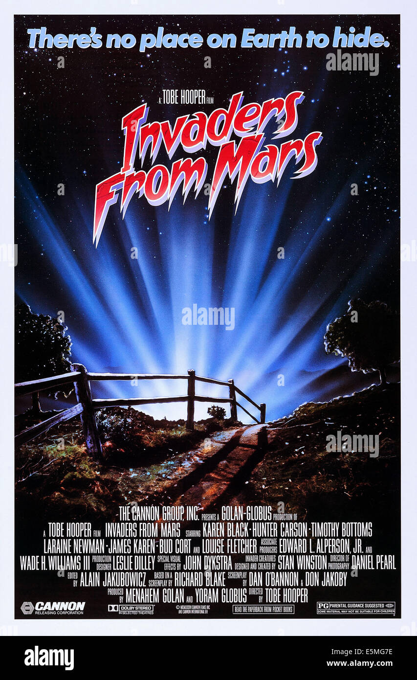 INVADERS FROM MARS, US-Plakat, 1986, © Cannon Films/Courtesy Everett Collection Stockfoto