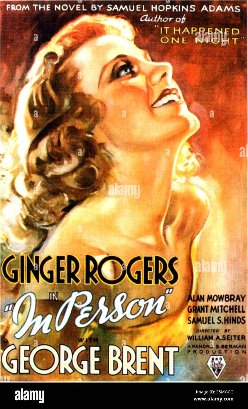 IN PERSON, US-Plakat, Ginger Rogers, 1935. Stockfoto