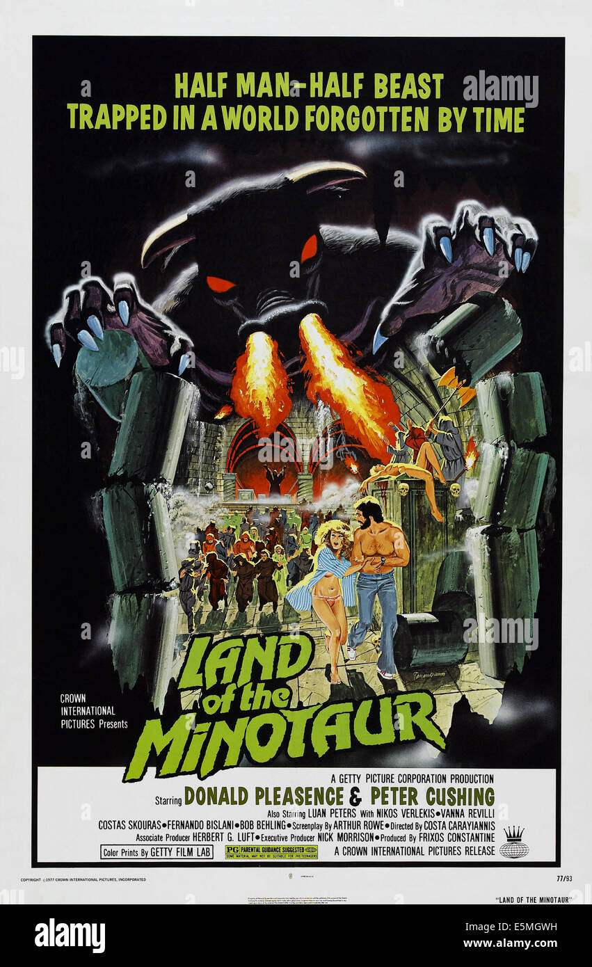 LAND der Minotaurus, (aka THE DEVIL MEN), US-Plakatkunst, 1976 Stockfoto