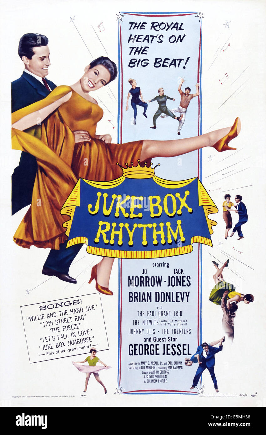 JUKE BOX Rhythmus, US Plakatkunst von links, Jack Jones, Jo Morrow, 1959 Stockfoto