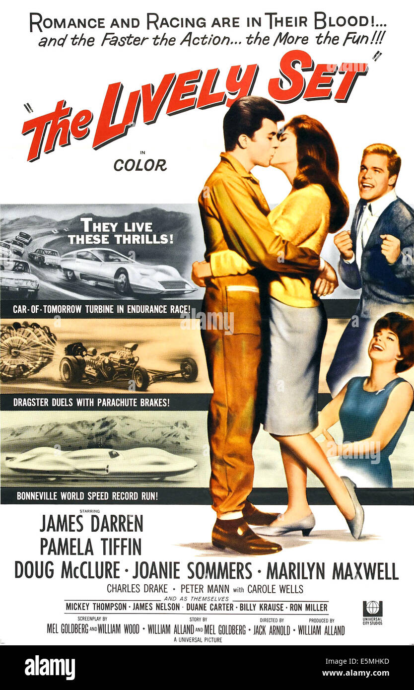 Das lebhafte SET, kissing Mitte, von links: James Darren, Pamela Tiffin; rechts, von oben nach unten: Doug McClure, Joanie Stockfoto