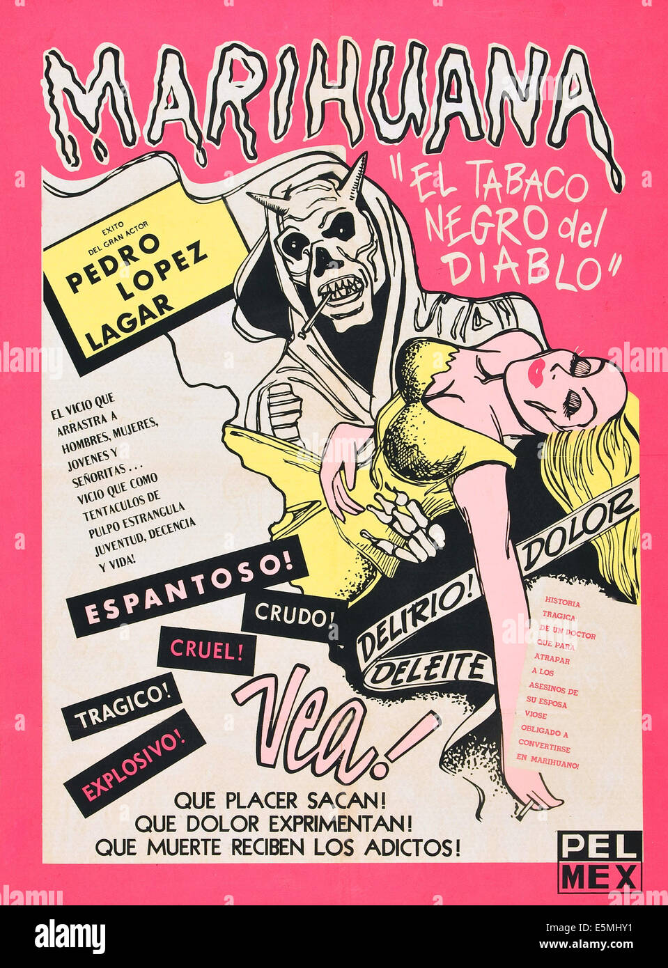 MARIHUANA (aka Geschichte MARIHUANA), mexikanische Plakatkunst, 1950. Stockfoto