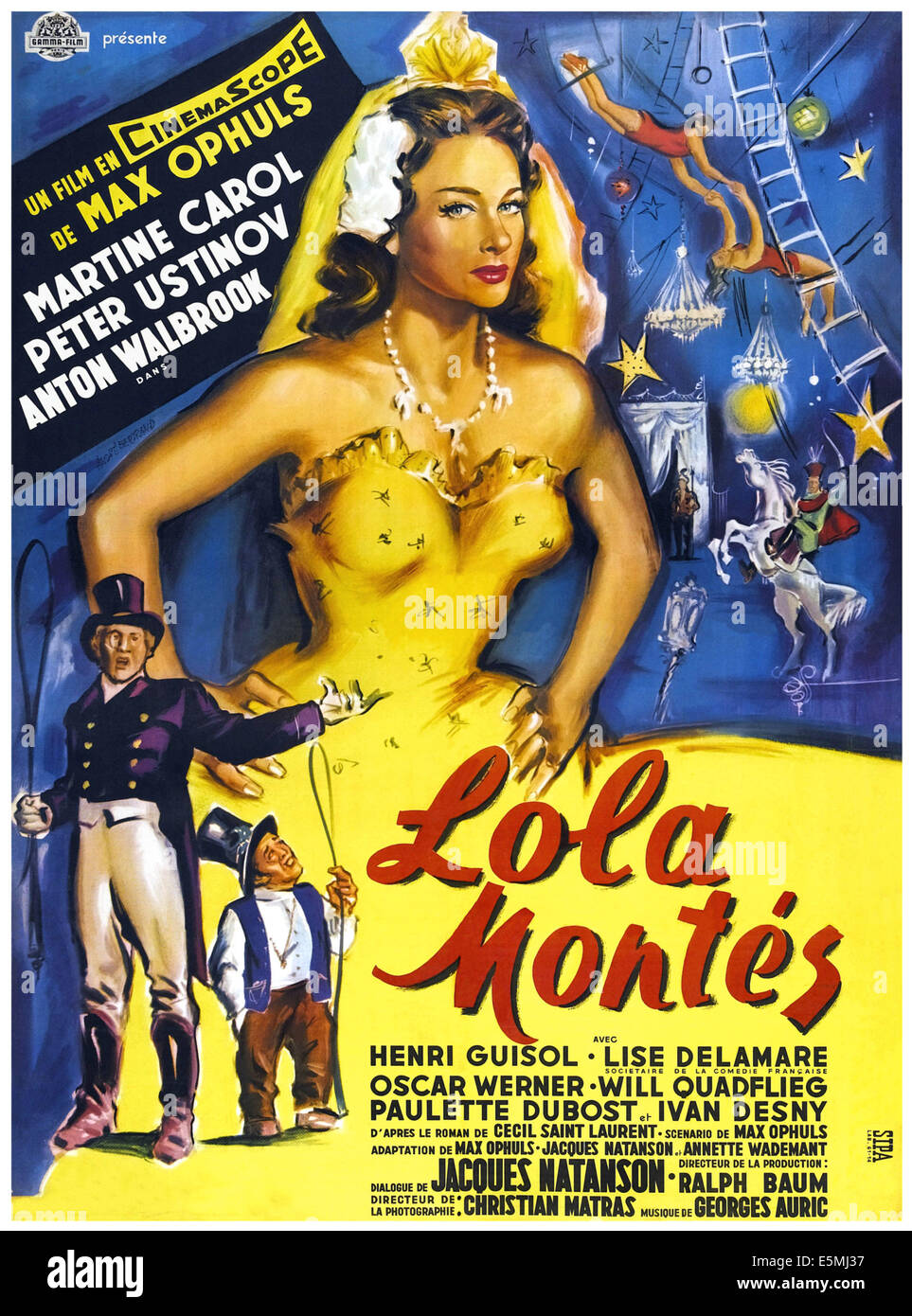 LOLA MONTES (die Sünden von LOLA MONTES), Martine Carol, (französische Plakatkunst), 1955. Stockfoto