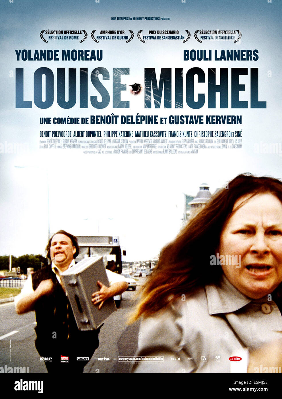LOUISE MICHEL, französische Plakatkunst, von links: Bouli Lanners, Yolande Moreau, 2008. © Ad Vitam Distribution/Courtesy Everett Stockfoto