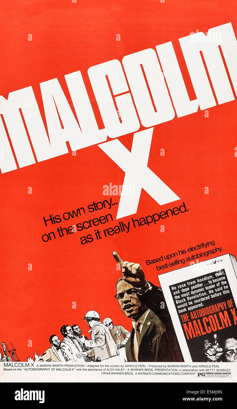 MALCOLM X, US-Plakat, Malcolm X, 1972 Stockfoto
