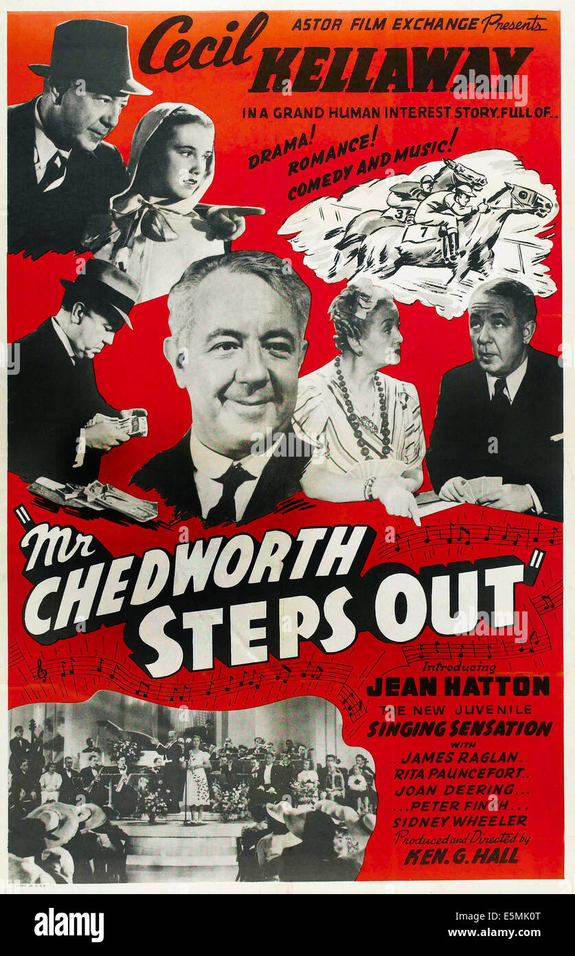 Mr CHEDWORTH STEPS OUT, US Plakatkunst, oben von links: Cecil Kellaway, Jean Hatton; Mitte: drei Cecil Kellaways, Rita Stockfoto