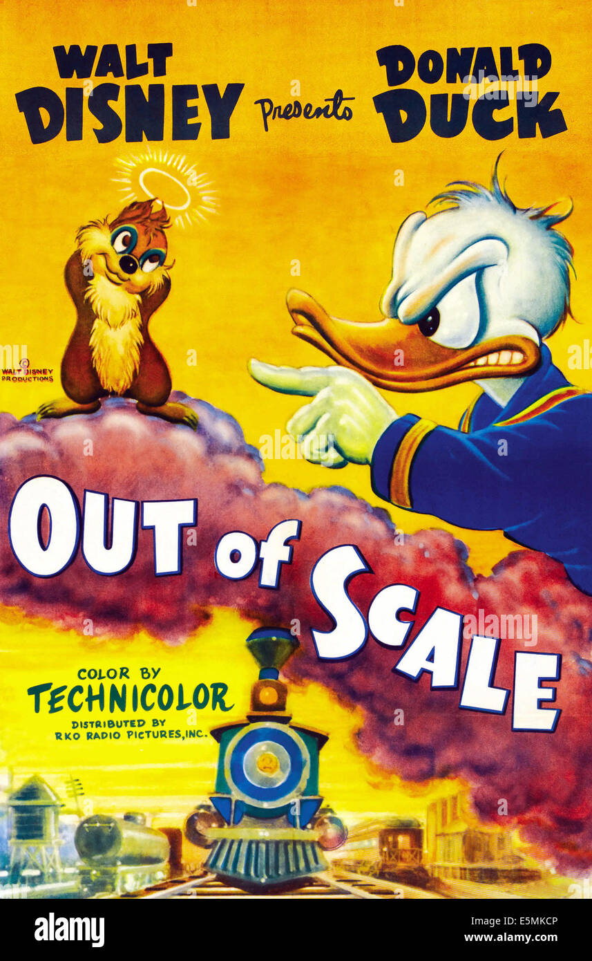 DER Maßstab, von links: Dale (der Chip 'n Dale), Donald Duck, 1951 Stockfoto