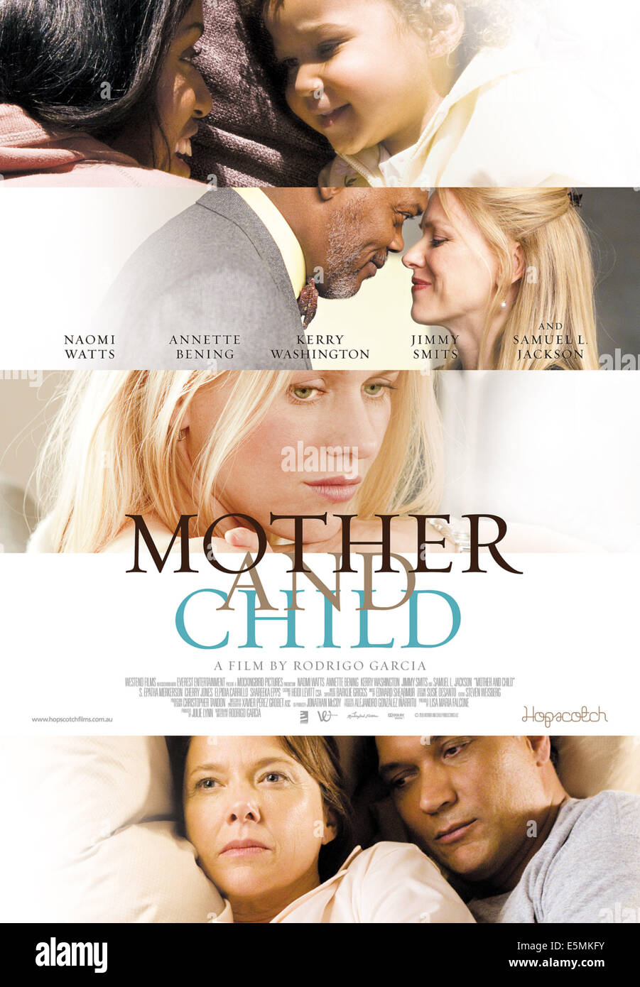 Mutter und Kind, Kerry Washington (oben links), zweite Reihe, von links: Samuel, Naomi Watts (Mitte) und unten aus Stockfoto