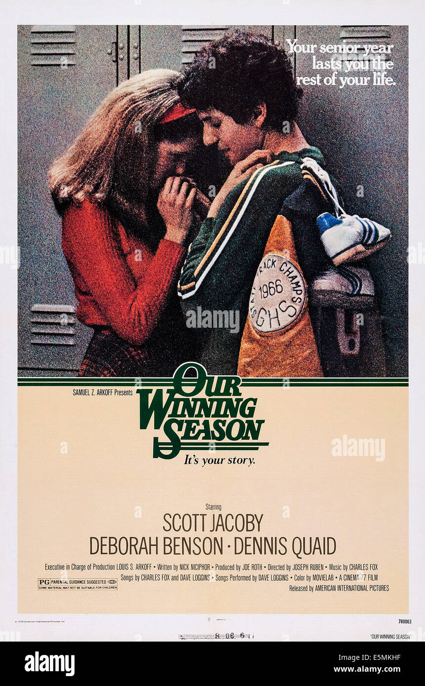 Unsere Saison, US Plakatkunst, rechts: Scott Jacoby, 1978. © American International Bilder/Courtesy Everett Collection Stockfoto