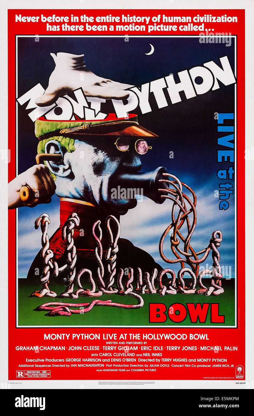 MONTY PYTON LIVE in THE HOLLYWOOD BOWL, US-Plakat-Kunst, 1982. © Columbia Bilder/Courtesy Everett Collection Stockfoto