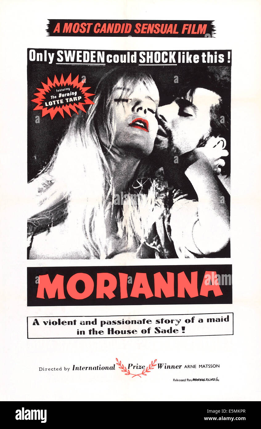 MORIANNA, (aka MORIANERNA), US-Plakat, von links: Eva Dahlbeck, Anders Henrikson, 1965 Stockfoto