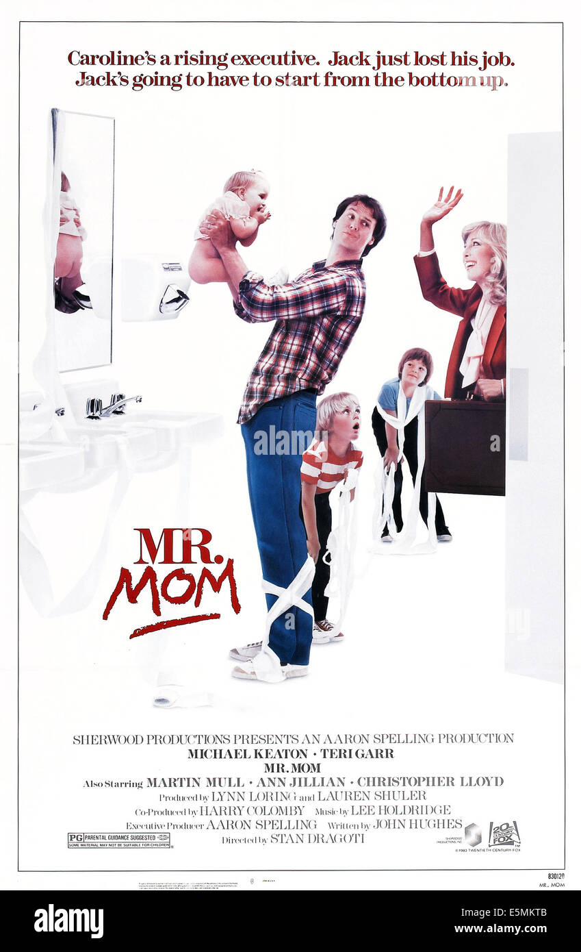 Mr MOM, US-Plakat, von links: Michael Keaton, Taliesin Jaffe, Frederick Koehler, Teri Garr, 1983, TM & Copyright © 20th Stockfoto