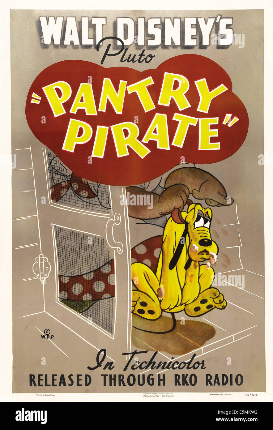 SPEISEKAMMER Pirat, US Plakatkunst, Pluto, 1940 Stockfoto