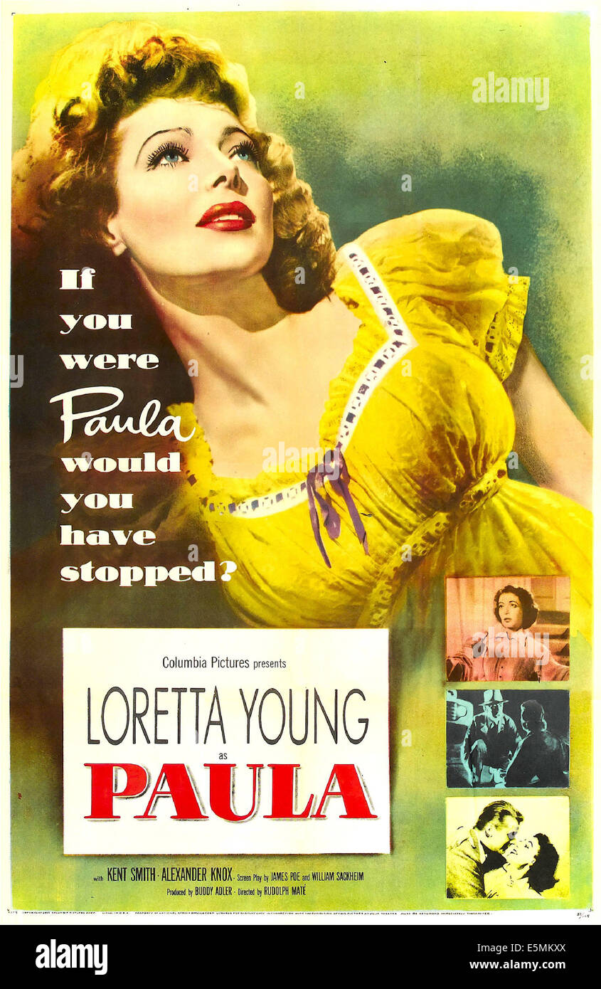 PAULA, US Plakatkunst, Loretta Young, 1952 Stockfoto