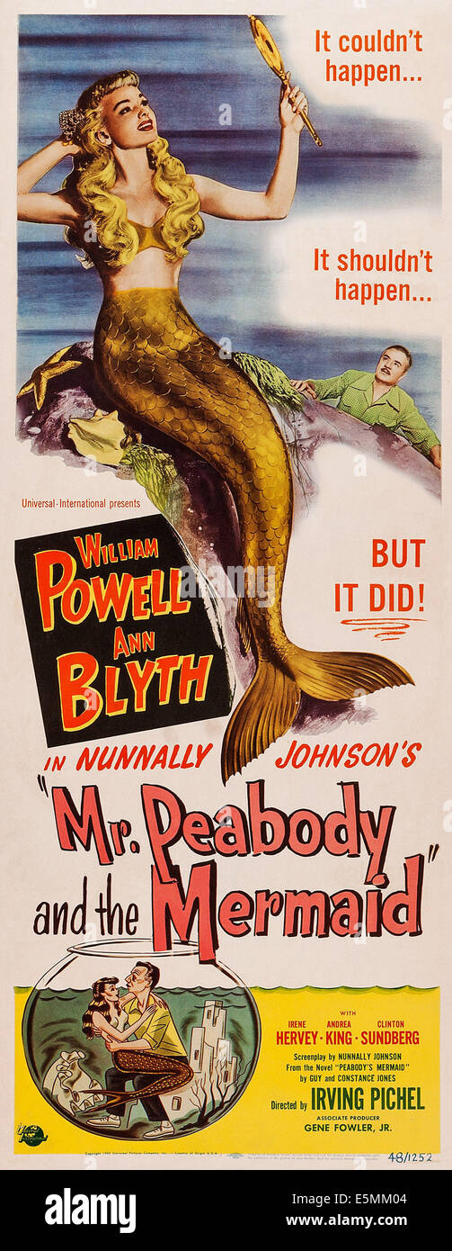 Mr PEABODY und die Meerjungfrau, US-Plakat-Kunst, von links: Ann Blyth, William Powell, 1948 Stockfoto