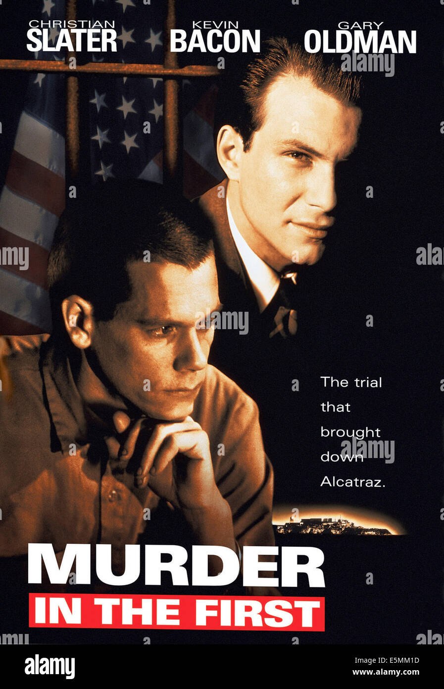 MURDER IN THE FIRST, Kevin Bacon, Christian Slater, 1995, (c) Warner Brothers/Courtesy Everett Collection Stockfoto