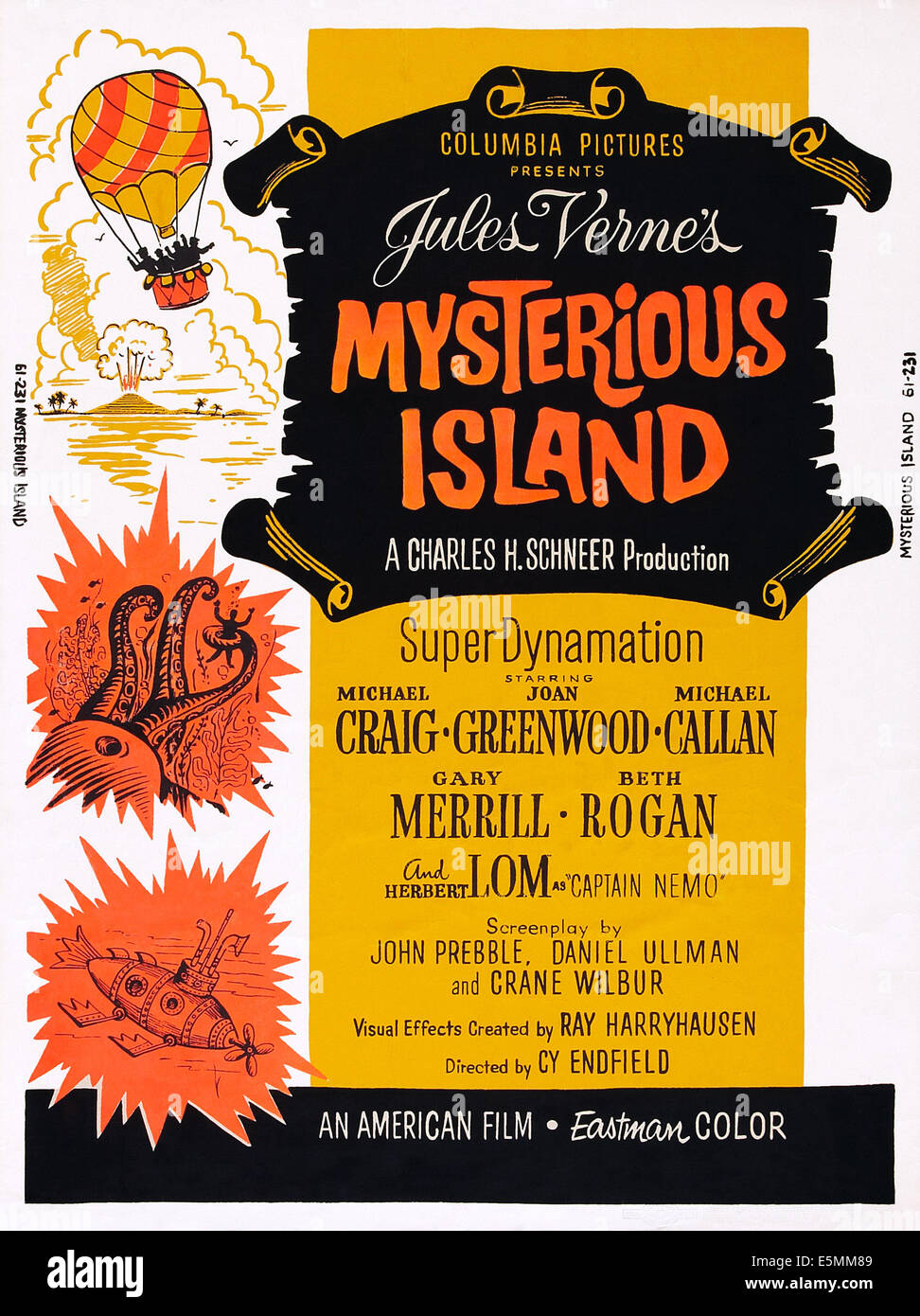 MYSTERIOUS ISLAND, US-Plakatkunst, 1961. Stockfoto