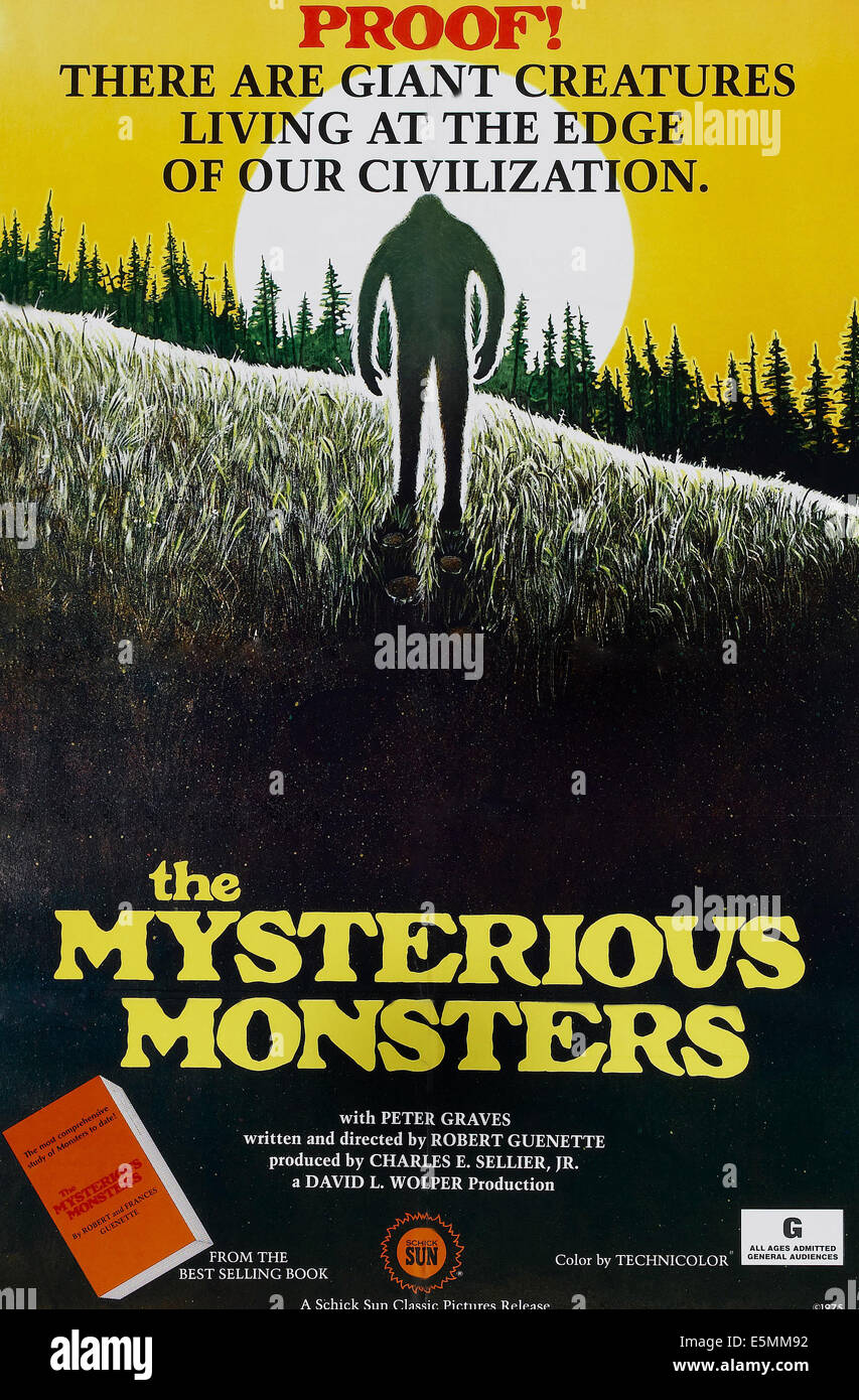 DIE geheimnisvollen Monster, Plakatkunst, 1976. Stockfoto