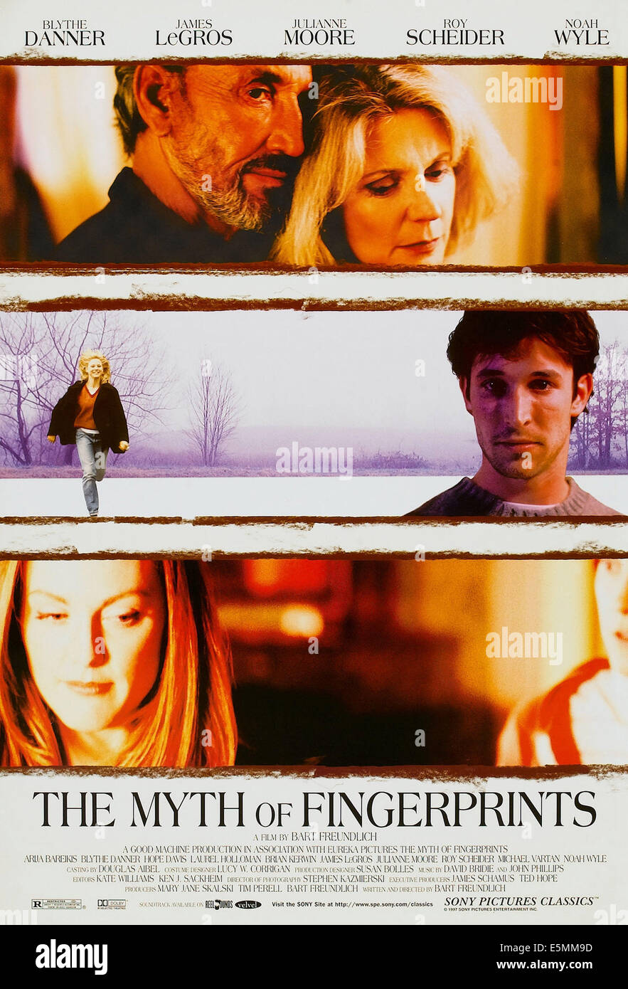 DIE Mythos Fingerabdrücke, US Plakatkunst, oben von links: Roy Scheider, Blythe Danner; Mitte: Noah Wyle; unten: Julianne Moore, Stockfoto