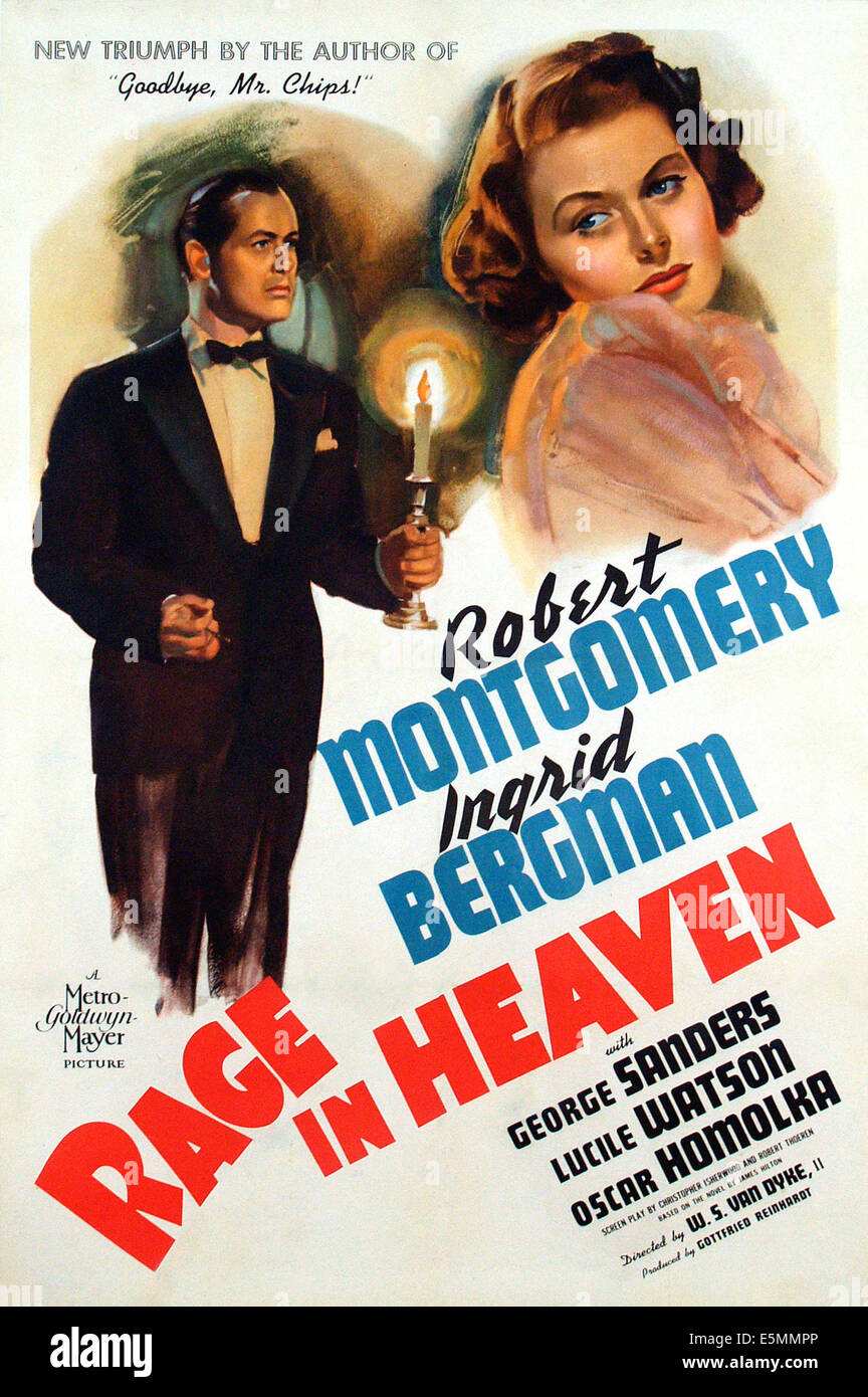 Wut im Himmel, Robert Montgomery, Ingrid Bergman, 1941. Stockfoto