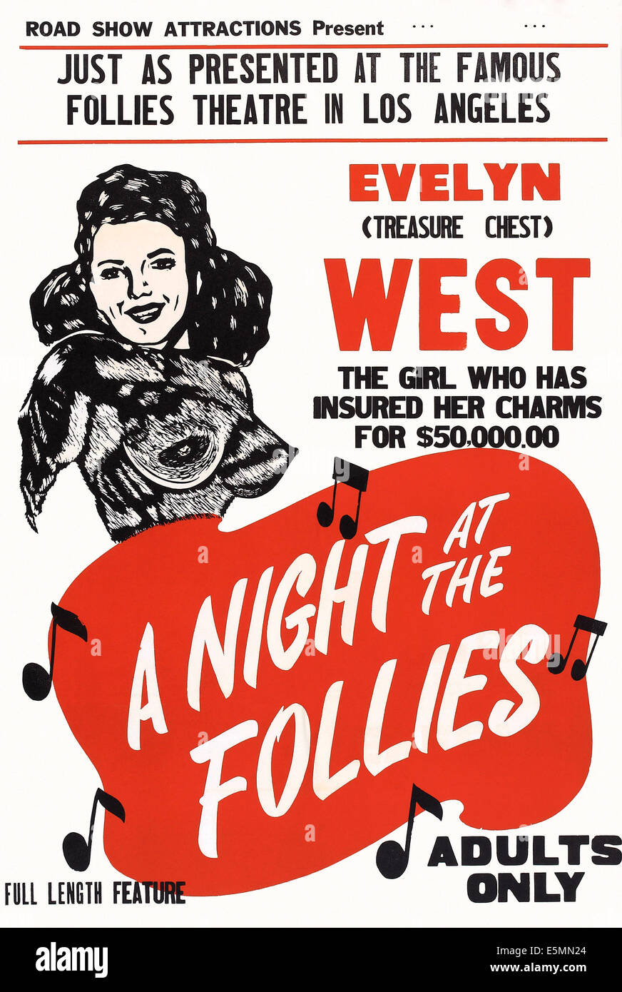 Eine Nacht im THE FOLLIES, US-Plakat, Evelyn West, 1947 Stockfoto