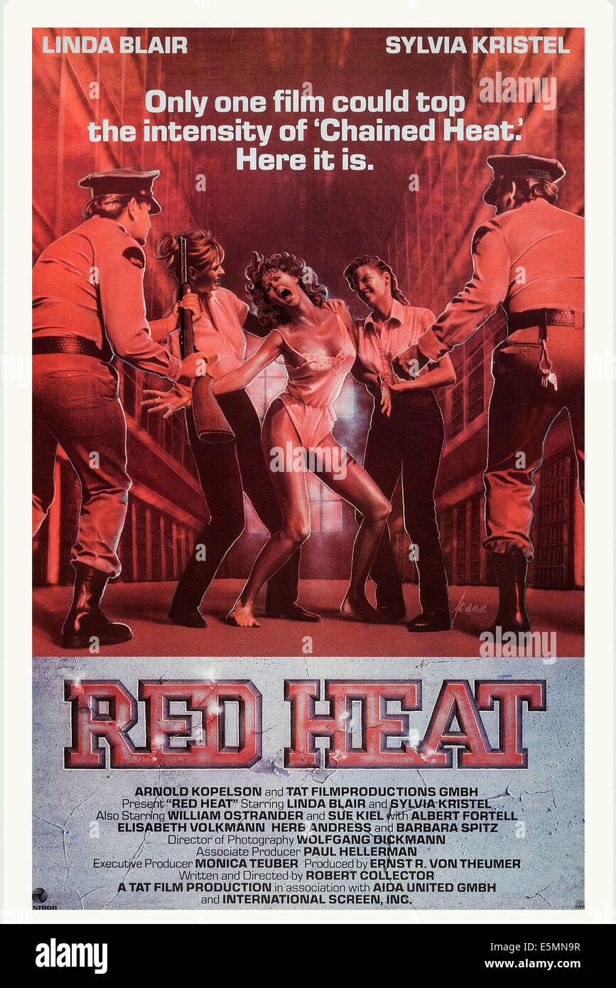 RED HEAT, US Plakatkunst, Center: Linda Blair, 1985 Stockfoto