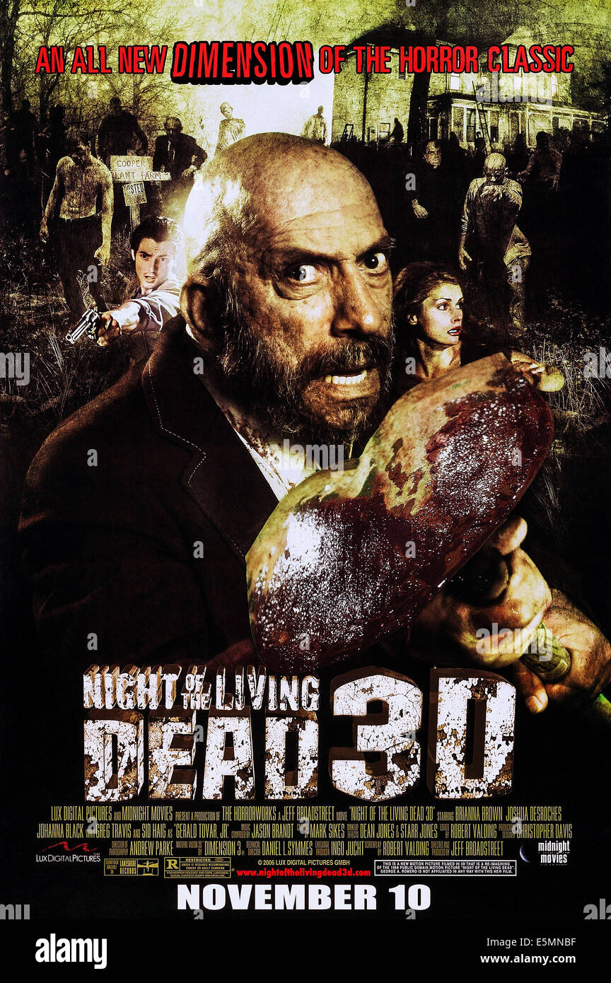 NIGHT OF THE LIVING DEAD 3D US voraus Plakatkunst, Sid Haig, 2006. © Midnight Movies/Courtesy Everett Collection Stockfoto