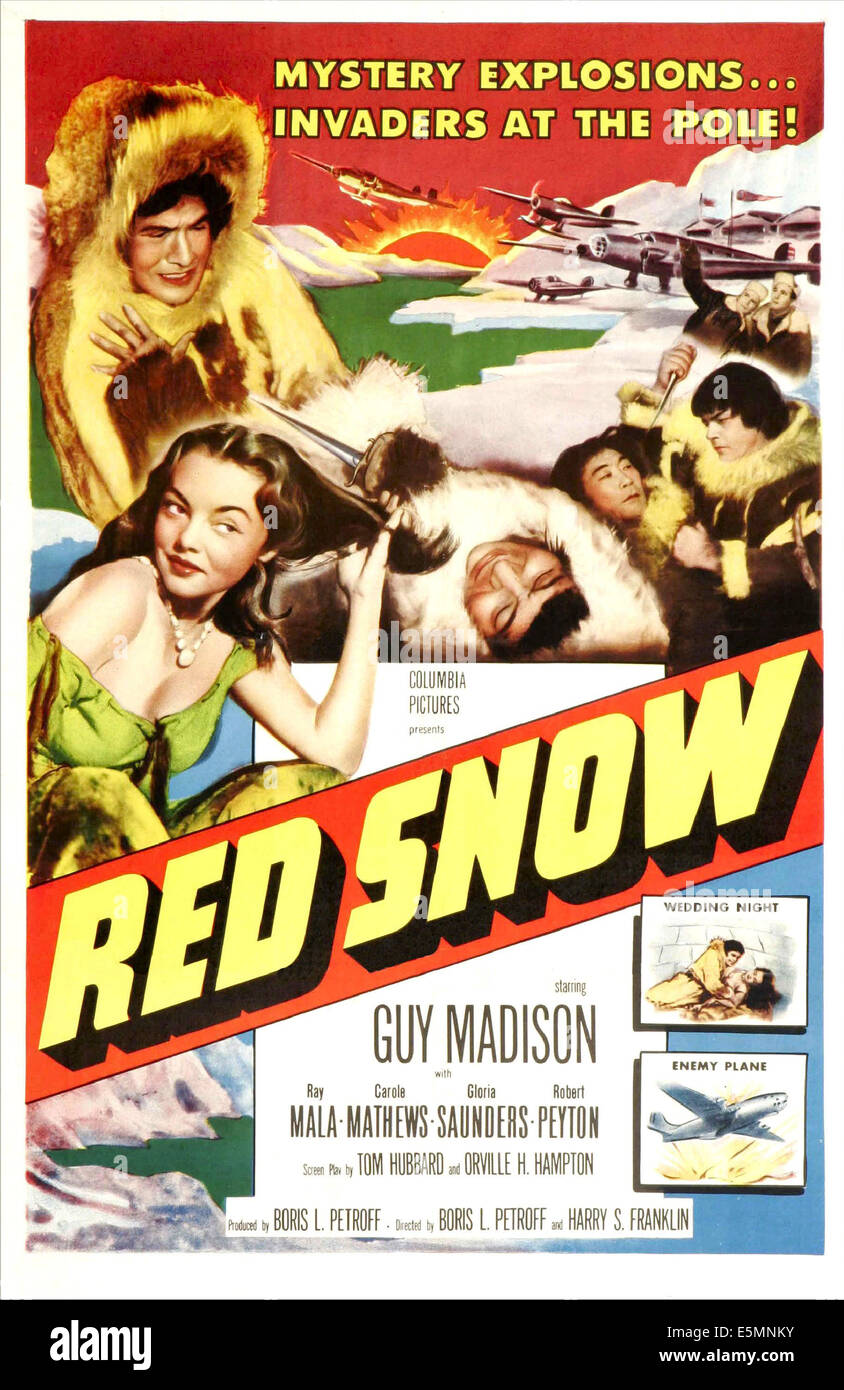 RED SNOW, US Plakatkunst, 1952. Stockfoto