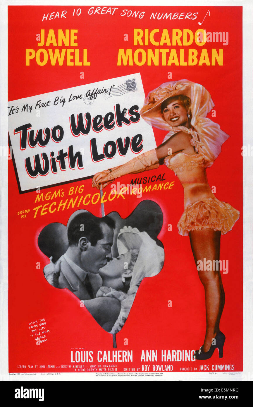ZWEI Wochen mit Liebe, einfügen: Ricardo Montalban, Jane Powell, Jane Powell (rechts), 1950 Stockfoto
