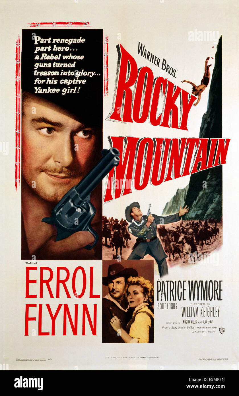 ROCKY MOUNTAIN, Errol Flynn (oben links), unten von links: Errol Flynn, Patrice Wymore, 1950 Stockfoto