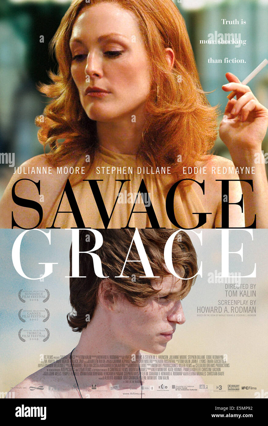 SAVAGE GRACE, Julianne Moore (oben), Eddie Redmayne (unten), 2007. © IFC ersten Take/Courtesy Everett Collection Stockfoto