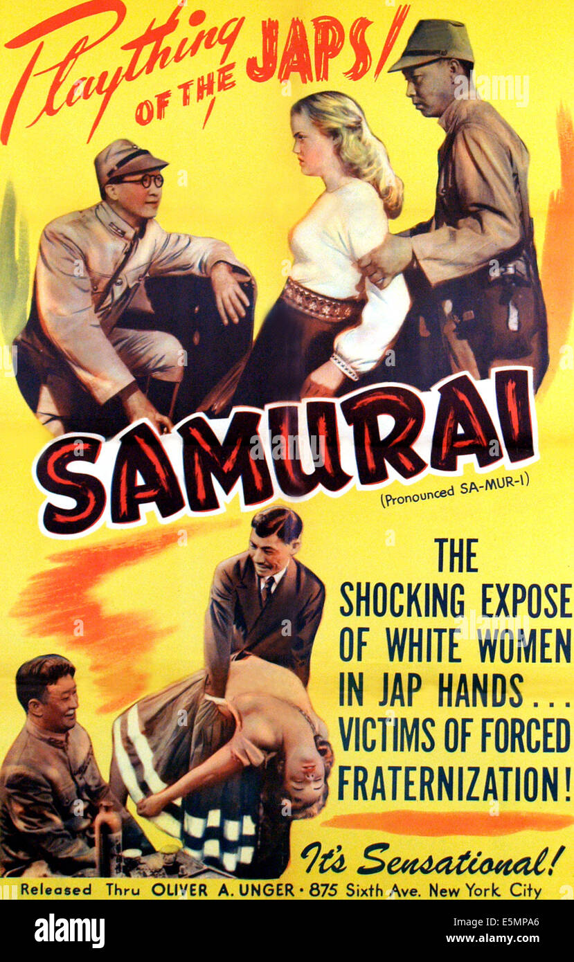 SAMURAI, Plakatkunst, 1945. Stockfoto