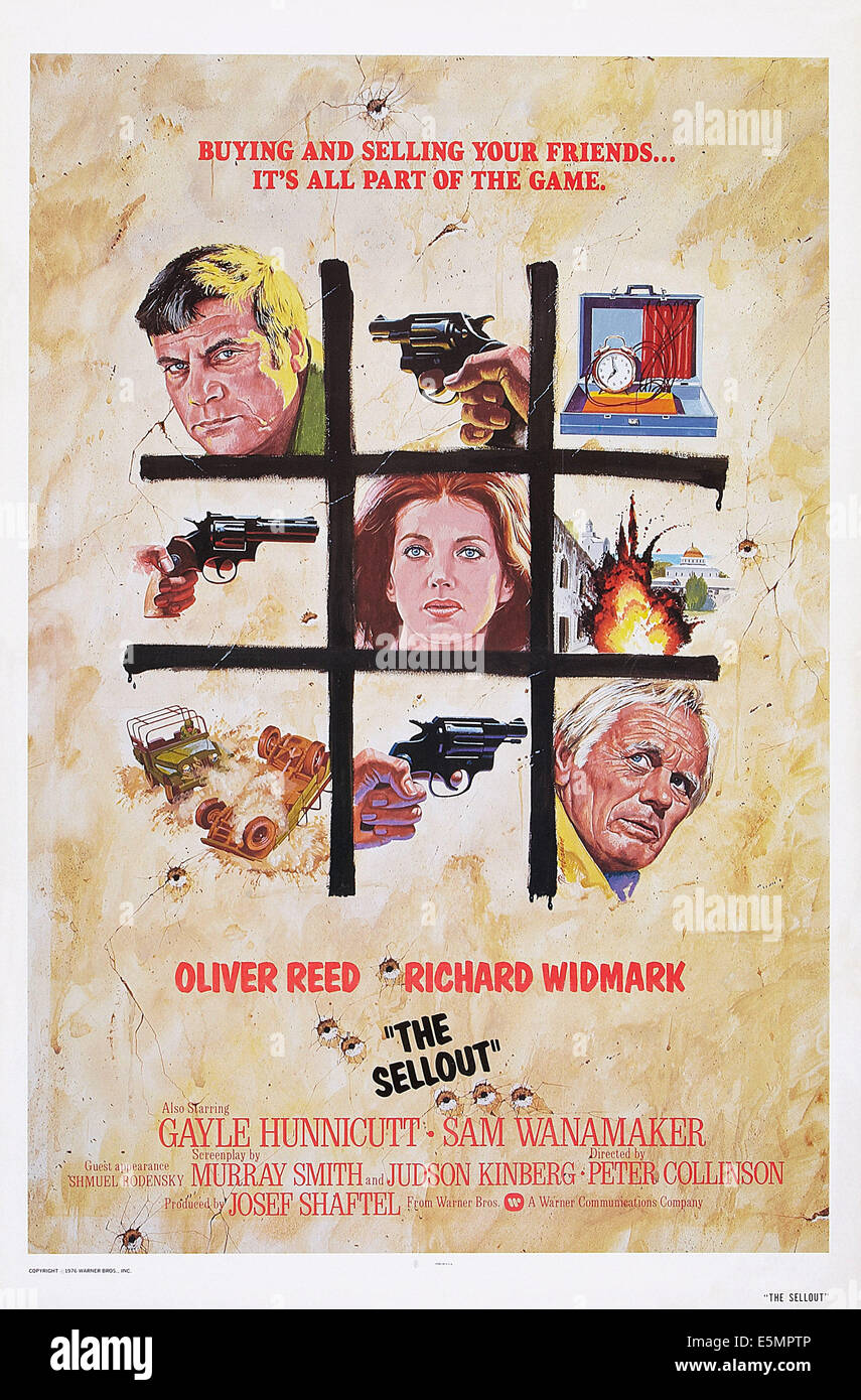 DER Ausverkauf (aka THE SELL-OUT), von links: Oliver Reed, Gayle Hunnicutt, Richard Widmark, 1976 Stockfoto