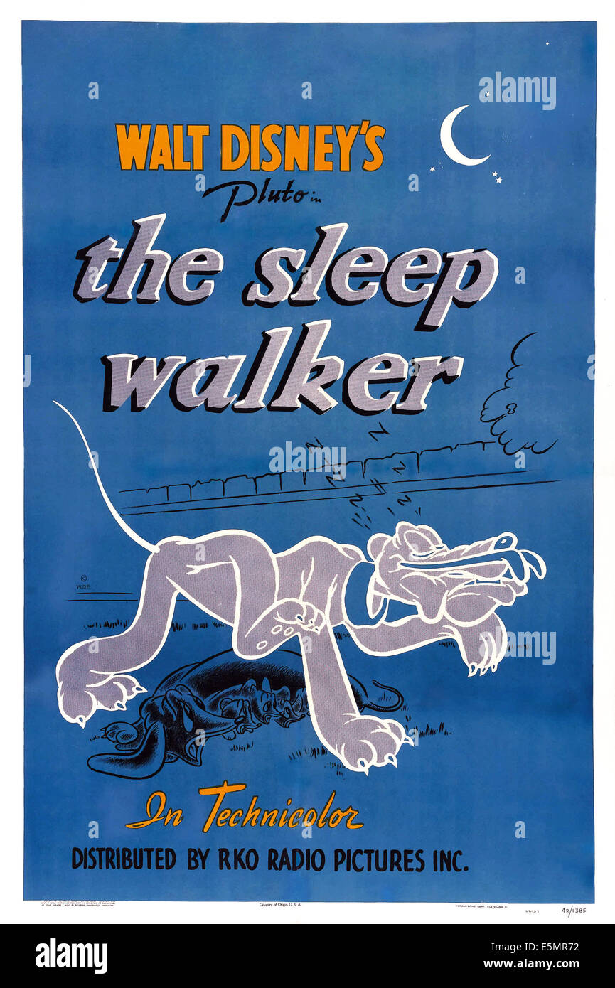 DAS schlafen WALKER, uns Poster, Pluto, 1942 Stockfoto
