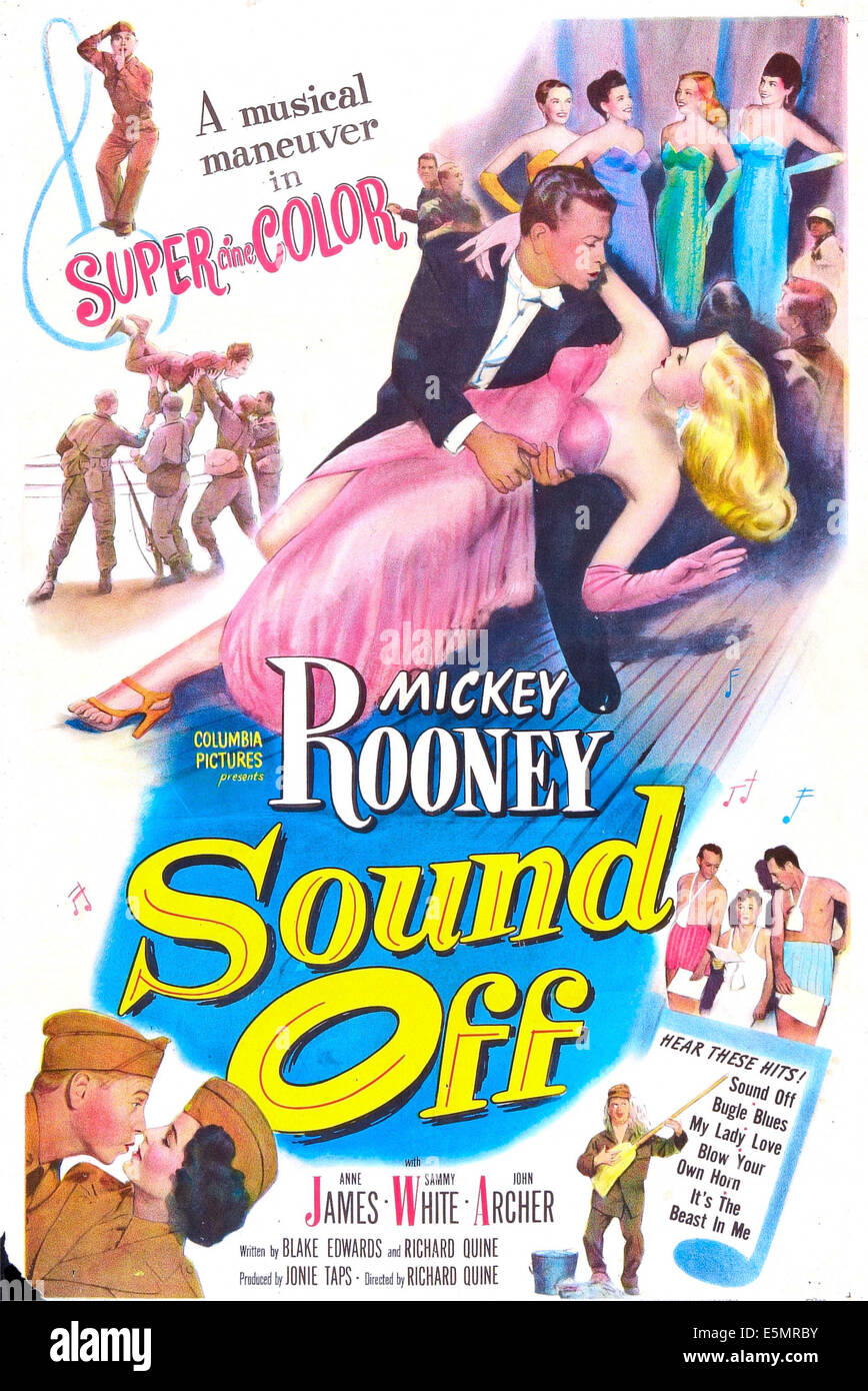 SOUND OFF, US Plakatkunst, 1952. Stockfoto