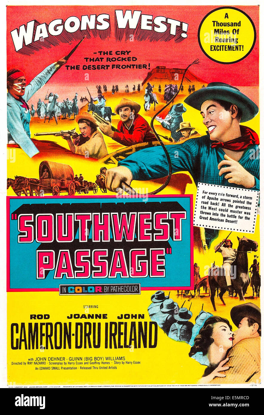 Süd-West PASSAGE, US Plakatkunst, Rod Cameron, 1954. Stockfoto