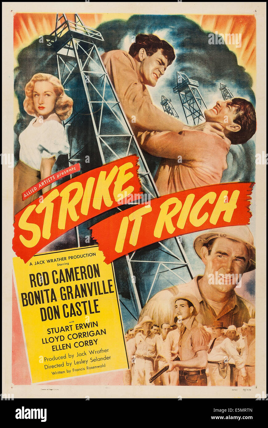 STRIKE es reich, US-Plakat, oben links: Bonita Granville, unten rechts: Rod Cameron, 1948 Stockfoto