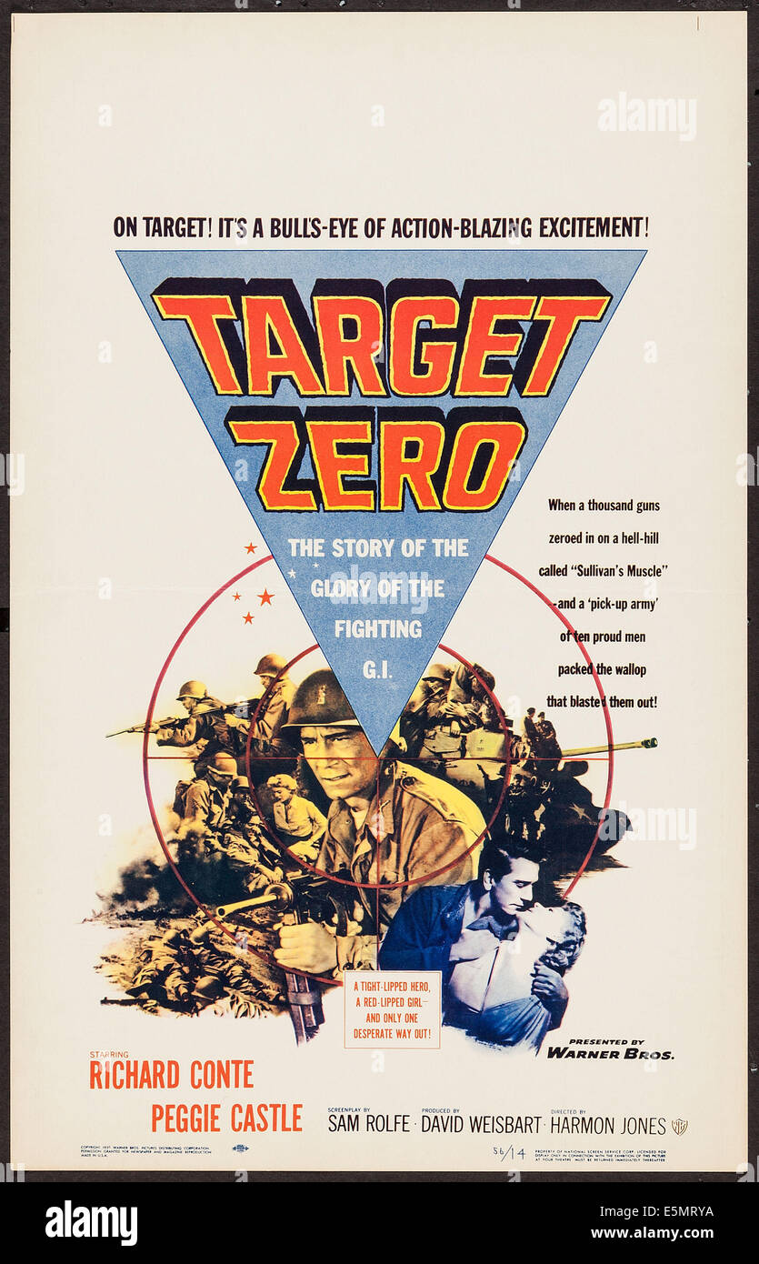 Ziel Null, US-Poster, Richard Conte (Mitte), 1955 Stockfoto
